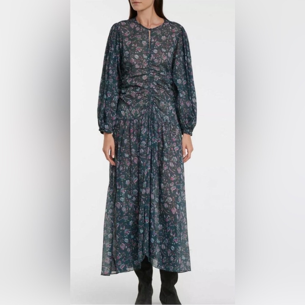 Isabel Marant Dark Floral Long Sleeve Dress